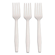 AmerCareRoyal CPLA Cutlery, Heavyweight Fork, Plastic, White, 1,000/Carton (L1801W)