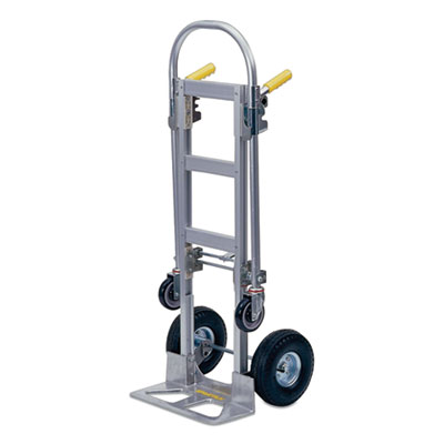 Wesco Spartan 2-in-1 Convertible Hand Truck, Hand: 500 lb Capacity, Platform: 1,000 lb Capacity, 18 x 15 x 61, Aluminum (220001)