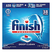 FINISH Powerball Dishwasher Tabs, Fresh Scent, 38/Box, 8 Boxes/Carton (20622CT)