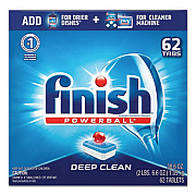 FINISH Powerball Dishwasher Tabs, Fresh Scent, 62/Box, 4 Boxes/Carton (20623CT)