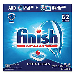 FINISH Powerball Dishwasher Tabs, Fresh Scent, 62/Box, 4 Boxes/Carton (20623CT)