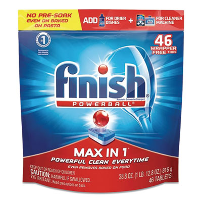 FINISH Powerball Max in 1 Dishwasher Tabs, Original Scent, 46/Pack (20605)