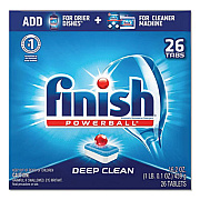FINISH Powerball Dishwasher Tabs, Fresh Scent, 26/Box, 8 Boxes/Carton (20621CT)