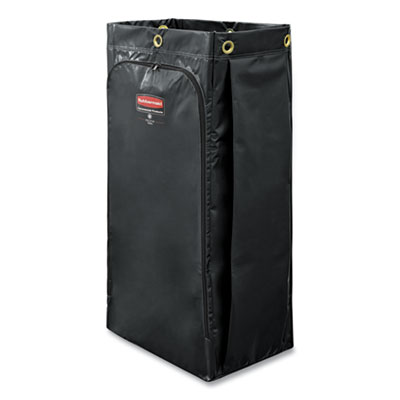 Replacement Executive Vinyl Bag for Rubbermaid Commercial High-Capacity Cleaning Carts, 34 gal, Black, 4/Carton (1966886)