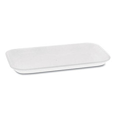 Pactiv MEAT TRAY, #17 SHALLOW, 8.3 X 4.8 X 0.65, WHITE, 1,000/CARTON (0TF117S0)