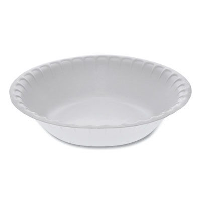 Pactiv Evergreen Unlaminated Foam Dinnerware, Bowl, 30 oz, 5" dia, White, 450/Carton (YTH100300000)