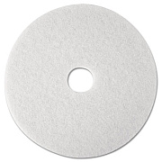 3M Low-Speed Super Polishing 4100 Floor Pads, 12" Diameter, White, 5/Carton (08476)