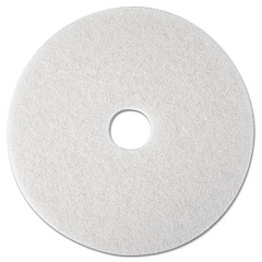 3M Low-Speed Super Polishing 4100 Floor Pads, 12" Diameter, White, 5/Carton (08476)