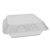 Pactiv Evergreen SmartLock Foam Hinged Containers, Small, 7.5 x 8 x 2.63, White, 150/Carton (YHLW0701CT)