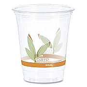 Dart Bare Eco-Forward RPET Cold Cups, Squat, ProPlanet Seal, 12 oz to 14 oz, Plastic, Leaf Design, 50/Pack, 20 Packs/Carton (RTP12BARECT)