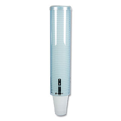 San Jamar Large Pull-Type Water Cup Dispenser, For 12 oz Cups, Translucent Blue (C3260TBL)