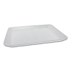 Pactiv Evergreen Supermarket Tray, #1014 Family Pack Tray, 13.88 x 9.88 x 1, White, 100/Carton (HTF110140000)