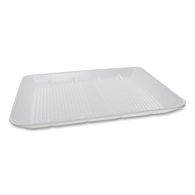 Pactiv Evergreen Supermarket Tray, #1014 Family Pack Tray, 13.88 x 9.88 x 1, White, 100/Carton (HTF110140000)