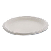 Pactiv Evergreen EarthChoice Compostable Fiber-Blend Bagasse Dinnerware, Plate, 9" dia, Natural, 500/Carton (YMC500090002)