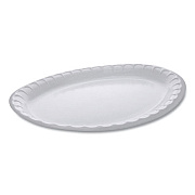 Pactiv Evergreen Laminated Foam Dinnerware, Platter, Oval, 11.5 x 8.5, White, 500/Carton (YTK100430000)