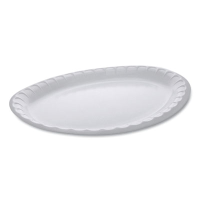Pactiv Evergreen Laminated Foam Dinnerware, Platter, Oval, 11.5 x 8.5, White, 500/Carton (YTK100430000)