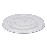 Pactiv Evergreen Pactiv Compostable Cold Cup Lid with Straw Slot for A Cups, Fits 7, 9, 20 oz A Cups, 1,020/Carton (YLPLA20C)