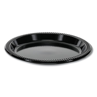 Pactiv Evergreen Prairieware OPS Dinnerware, Plate, 8.88" dia, Black, 400/Carton (YPI9E)