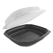 Anchor Packaging Culinary Lites Microwavable Container, 47.5 oz, 10.56 x 9.98 x 3.18, Clear/Black, 100/Carton (4699610)