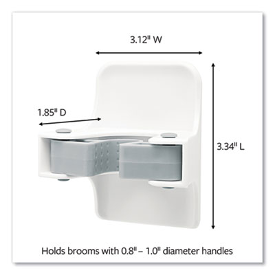 Command BROOM GRIPPER, 3.12W X 1.85D X 3.34H, WHITE/GRAY, 2 GRIPPERS/4 STRIPS (2363842)
