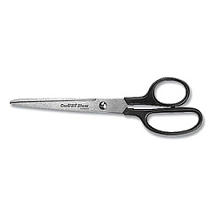 Westcott CONTRACT STAINLESS STEEL STANDARD SCISSORS, 7" LONG, 3.13" CUT LENGTH, BLACK STRAIGHT HANDLE (505255)