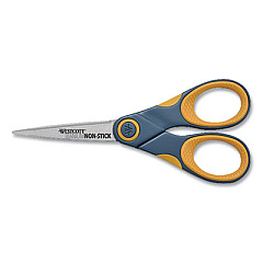 Westcott TITANIUM BONDED SCISSORS, 5" LONG, GRAY/ORANGE STRAIGHT HANDLE (791185)