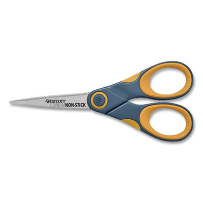 Westcott TITANIUM BONDED SCISSORS, 5" LONG, GRAY/ORANGE STRAIGHT HANDLE (791185)