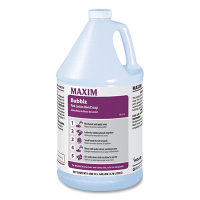 Maxim Bubblz Pink Lotion Hand Soap, Cherry Scent, 1 gal, 4/Carton (02100041)