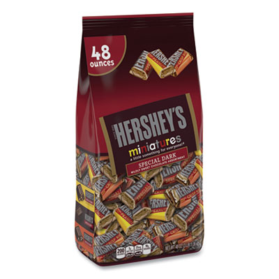 Hershey's Miniatures Variety Share Pack, Dark Assortment, 48 oz Bag (20900314)