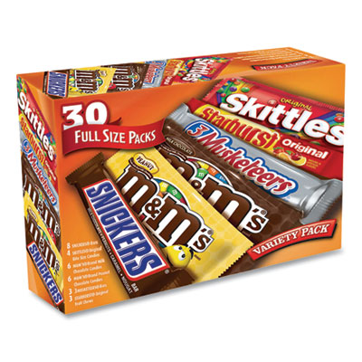 MARS Full-Size Candy Bars Variety Pack, Assorted, 30 Bars/Box (22000084)