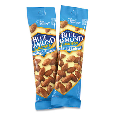 Blue Diamond Roasted Salted Almonds, 1.5 oz Tube, 12 Tubes/Carton (22000735)