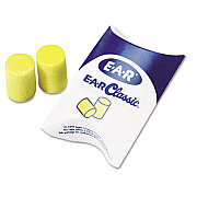 3M E-A-R Classic Earplugs, Pillow Paks, Cordless, PVC Foam, Yellow, 200 Pairs/Box (3101001)