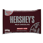 Hershey's Snack Size Bars, Milk Chocolate, 19.8 oz Bag (24600010)