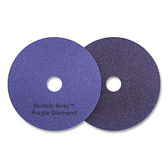 Scotch-Brite Diamond Floor Pads, 14" Diameter, Purple, 5/Carton (08742)