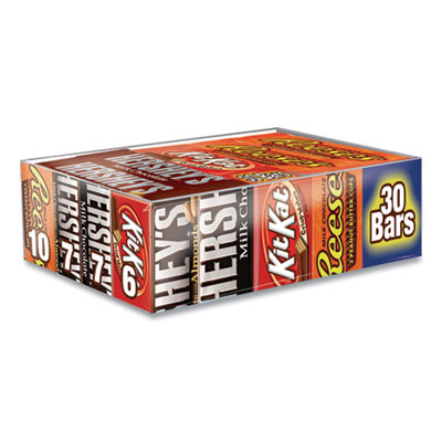 Hershey's Full Size Chocolate Candy Bar Variety Pack, Assorted 1.5 oz Bar, 30 Bars/Box (24600031)
