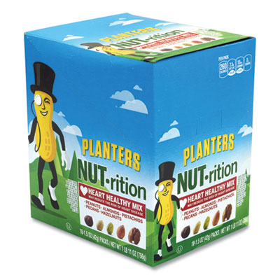 Planters NUT-rition Heart Healthy Mix, 1.5 oz Tube, 18 Tubes/Carton (30700008)