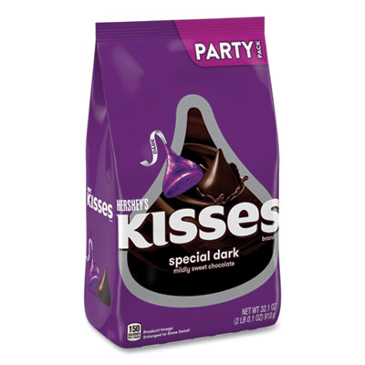 Hershey's KISSES Special Dark Chocolate Candy, Party Pack, 32.1 oz Bag (24600419)