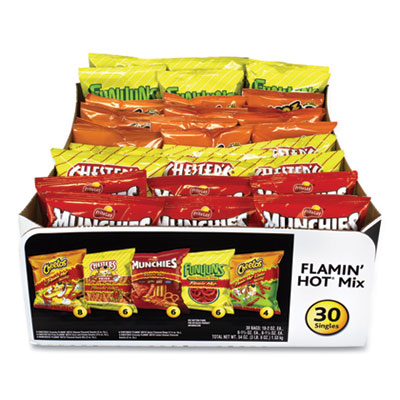 Frito-Lay Flamin' Hot Mix Variety Pack, Assorted Flavors, Assorted Size Bag, 30 Bags/Carton (29500007)