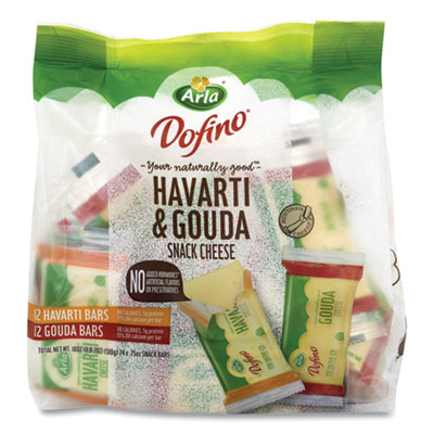 Arla Havarti and Gouda Cheese Snack Bars, 0.75 oz Bars, 24 Bars/Carton (90200032)