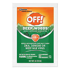 OFF! Deep Woods Towelette, 0.28 Box, Unscented, 12/Box (611072BX)