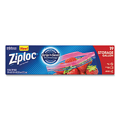 Ziploc Double Zipper Storage Bags, 1 gal, 1.75 mil, 9.6" x 12.1", Clear, 228/Carton (314467)
