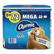 Charmin Ultra Soft Bathroom Tissue, Septic Safe, 2-Ply, White, 4 x 3.92, 264 Sheets/Roll, 18 Rolls/Carton (52776)