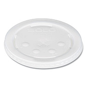 SOLO Polystyrene Plastic Flat Straw-Slot Cold Cup Lids, Fits 28 oz Cold Cups, Translucent, 960/Carton (L28BNR)