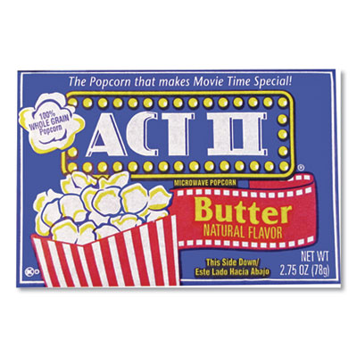 Act II MICROWAVE POPCORN, BUTTER, 2.75 OZ BAG, 36/CARTON (342798)