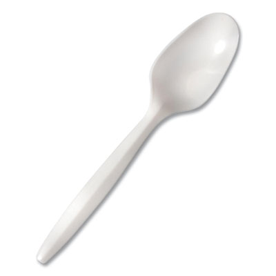 Berkley Square MEDIUMWEIGHT POLYPROPYLENE CUTLERY, SPOON, WHITE, 1,000/CARTON (901098)