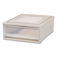 IRIS STACKABLE STORAGE DRAWER, 5.5 GAL, 15.7" X 19.7" X 6.5", GRAY/TRANSLUCENT FROST (24359570)
