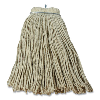 Impact Layflat Regular Screw-Type Mop Head, Cotton, 20 oz, 1" Headband, White (12120EA)