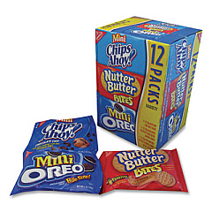 Nabisco Mini Variety Pack Cookies, 1 oz, Mini Chips Ahoy, Mini Oreos, Nutter Butter Bites, 48/Carton (02024)