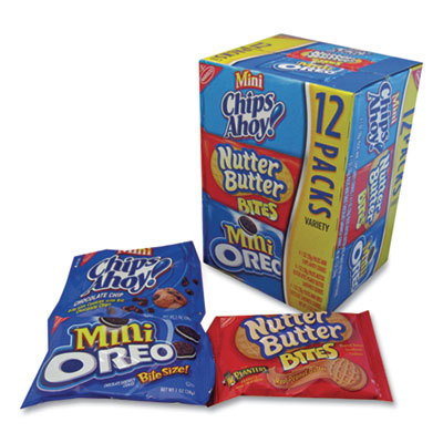 Nabisco Mini Variety Pack Cookies, 1 oz, Mini Chips Ahoy, Mini Oreos, Nutter Butter Bites, 48/Carton (02024)