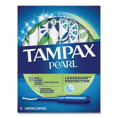 Tampax PEARL TAMPONS, SUPER, 18/BOX (285351)